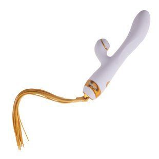Вібратор-кролик з флогером LOCKINK SEVANDA Whip Vibrating Massage Wand White&Golden зображення