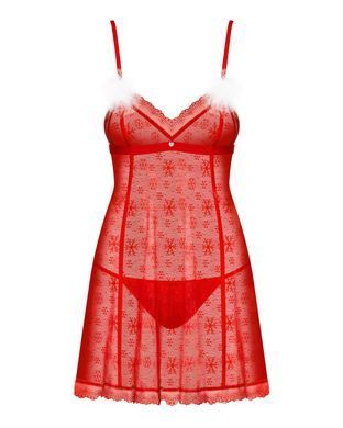 Еротична сорочка + трусики Obsessive Claussica Red, розмір XS/S зображення