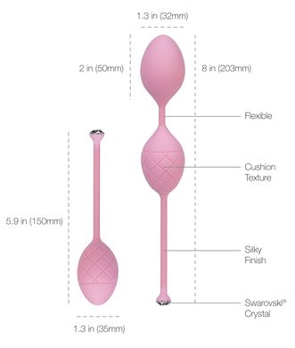 Розкішні вагінальні кульки PILLOW TALK Frisky Pink з кристалом Сваровські зображення