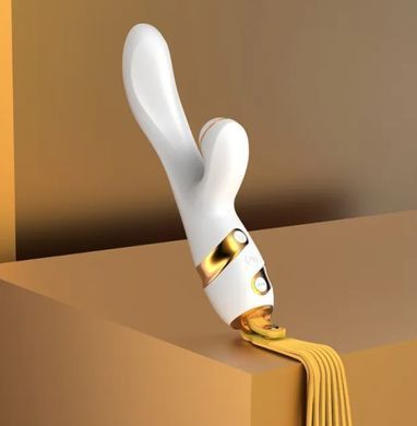 Вибратор-кролик с флогером LOCKINK SEVANDA Whip Vibrating Massage Wand White&Golden картинка