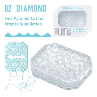Мини-мастурбатор Tenga UNI Diamond, бриллиантовый (с пирамидками) картинка