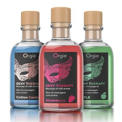 Набор для массажа: съедобное разогревающее масло + перышко Orgie Sexy Therapy Apple, яблоко (100 мл) картинка