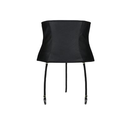Пояс-корсет из экокожи со шнуровкой + стринги Passion Celine Set black, размер L/XL картинка