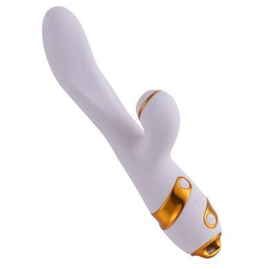 Вибратор-кролик с флогером LOCKINK SEVANDA Whip Vibrating Massage Wand White&Golden картинка