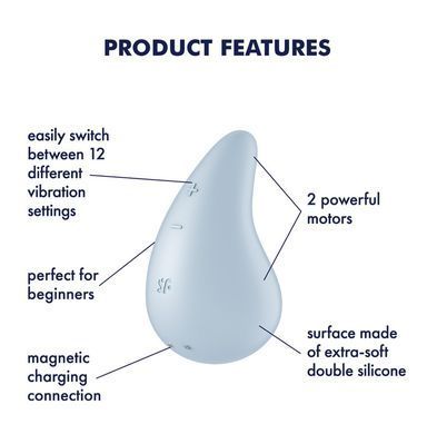 Вібратор кліторальний Satisfyer Dew Drop Blue зображення