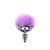 Металева анальна пробка Кролячий хвостик Alive Fluffly Twist Plug Purple, розмір S (ребриста) зображення