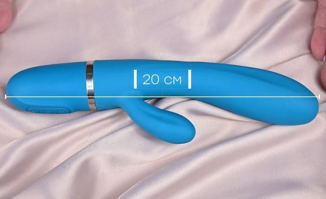 Гнучкий вібратор-кролик на батарейках Liebe Bend It Plus Ocean Blue (діаметр 3,1 см) зображення
