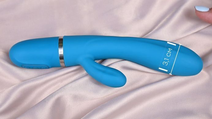 Гнучкий вібратор-кролик на батарейках Liebe Bend It Plus Ocean Blue (діаметр 3,1 см) зображення