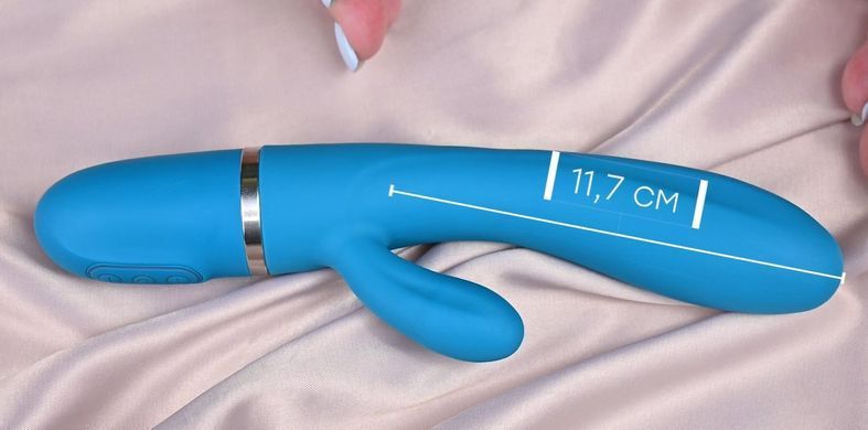 Гнучкий вібратор-кролик на батарейках Liebe Bend It Plus Ocean Blue (діаметр 3,1 см) зображення