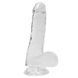 Прозорий фалоімітатор з присоскою і мошонкою Alive Jelly Dildo Pepito (довжина 15,5 см) картинка 1