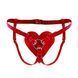 Трусики - серце для страпону з натуральної шкіри Feral Feelings Hearts Strap-on Belt Red зображення
