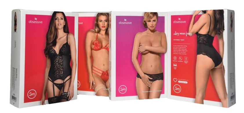 Елегантні трусики-бразиліана Obsessive Bella Rou panties, розмір XS/S зображення