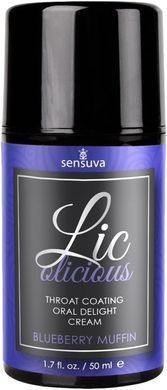 Пробник гелю для мінету Sensuva Lic-o-licious Blueberry Muffin, чорниця (6 мл) зображення