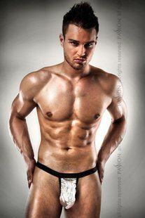 Мужские эротические трусы Passion 015 THONG silver L/XL картинка