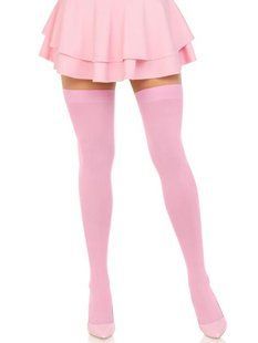 Щільні непрозорі панчохи Leg Avenue Opaque Nylon Thigh Highs Pink, One Size зображення