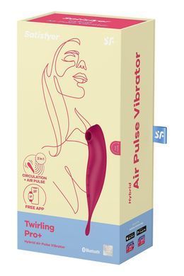 Смарт-вібратор для клітора із вакуумною стимуляцією Satisfyer Twirling Pro+ Dark red (діаметр 4,7 см) зображення