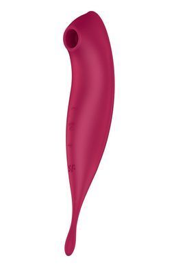 Смарт-вібратор для клітора із вакуумною стимуляцією Satisfyer Twirling Pro+ Dark red (діаметр 4,7 см) зображення