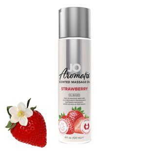 Натуральное массажное масло JO Aromatix Massage Oil Strawberry, клубника (120 мл) картинка