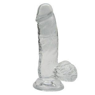 Прозрачный фаллоимитатор с присоской и мошонкой Alive Jelly Dildo Rider (длина 20 см) картинка