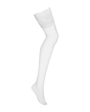 Панчохи під пояс Obsessive 810-STO-2 stockings white, розмір S/M зображення