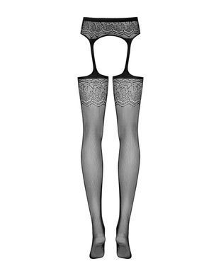 Сексуальні панчохи із поясом Obsessive Garter stockings S207, розмір XL/XXL зображення