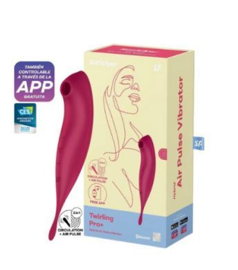 Смарт-вібратор для клітора із вакуумною стимуляцією Satisfyer Twirling Pro+ Dark red (діаметр 4,7 см) зображення
