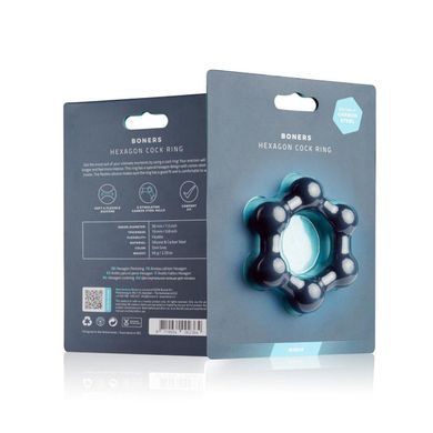 Эрекционное кольцо с шариками Boners Hexagon Cock Ring картинка