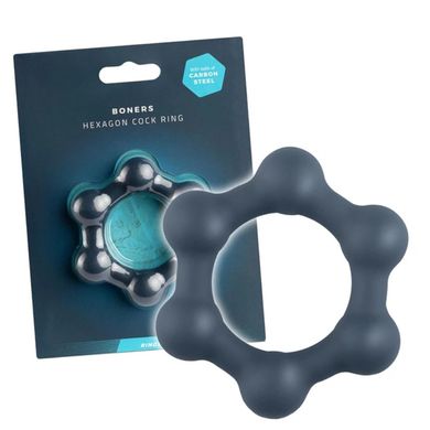 Ерекційне кільце з кульками Boners Hexagon Cock Ring зображення