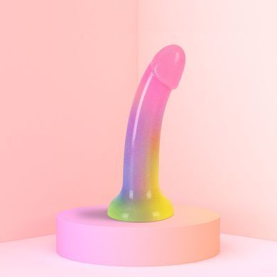 Ультрам'який фалоімітатор з градієнтом та блискітками на присосці Love To Love DILDOLLS STARGAZER (діаметр 3,5 см) зображення