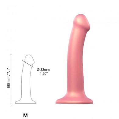 Гибкая насадка для страпона Strap-On-Me Mono Density Dildo Rose M, розовая (диаметр 3,3 см) картинка