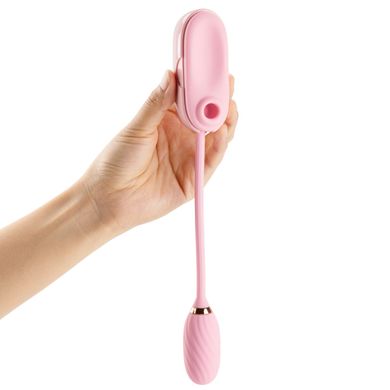 Вакуумный клиторальный стимулятор + виброяйцо в кейсе Otouch Louis Vibrate Pink (диаметр 2,8 см) картинка
