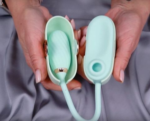 Вакуумний кліторальний стимулятор + віброяйце у кейсі Otouch Louis Vibrate Pink (діаметр 2,8 см) зображення