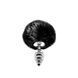 Металева анальна пробка Кролячий хвостик Alive Fluffly Twist Plug Black, розмір S (ребриста) зображення