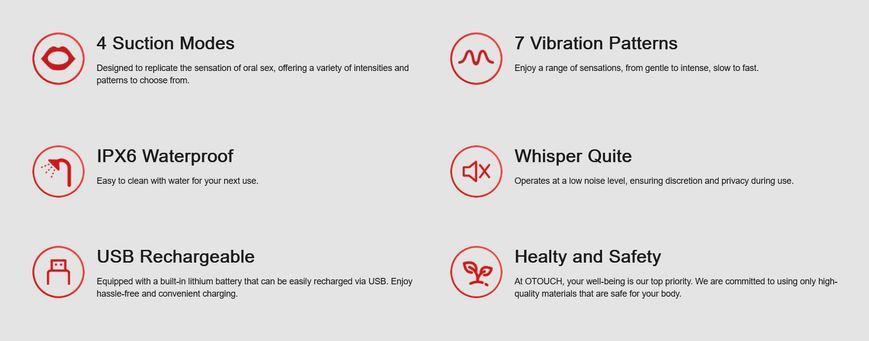 Вакуумний кліторальний стимулятор + віброяйце у кейсі Otouch Louis Vibrate Pink (діаметр 2,8 см) зображення