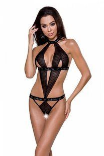 Стильне боді з вирізами Passion Exclusive MIRAJANE BODY black, розмір S/M зображення