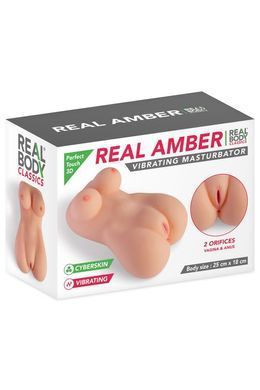 Мастурбатор-міні торс дівчини з вібрацією Real Body Real Amber (вагіна, анус та груди) зображення