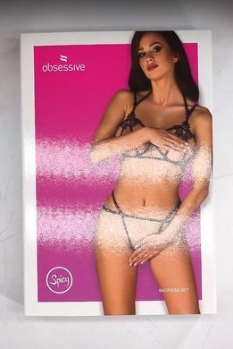 Откровенный комплект белья из ремешков Obsessive Badossa 2-pcs set, размер L/XL картинка