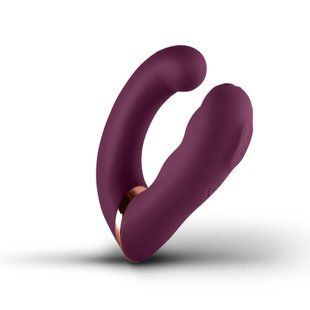 Подвійний вібратор зі змінним положенням ручки Rocks Off Gemini Burgundy (діаметр 2,5 см) зображення