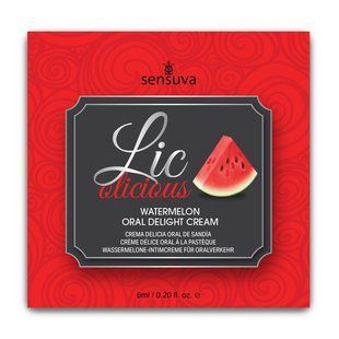 Пробник гелю для мінету Sensuva Lic-o-licious Watermelon, кавун (6 мл) зображення