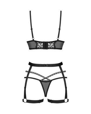 Сексуальний комплект з гартерами Obsessive Blomentis 3-pcs set, розмір XL/2XL зображення