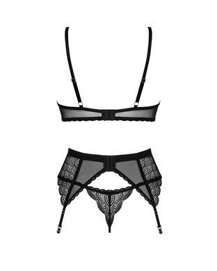 Сексуальный комплект: трусики, лиф + пояс для чулок Obsessive Chemeris 3-pcs set, размер XS/S картинка