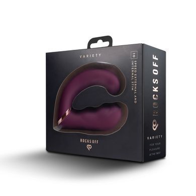 Подвійний вібратор зі змінним положенням ручки Rocks Off Gemini Burgundy (діаметр 2,5 см) зображення
