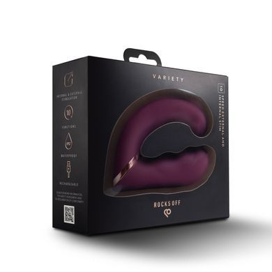 Подвійний вібратор зі змінним положенням ручки Rocks Off Gemini Burgundy (діаметр 2,5 см) зображення