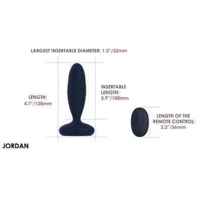 Смарт анальна пробка з вібрацією та пультом ДК Svakom Jordan Navy Blue (діаметр 3,2 см) зображення