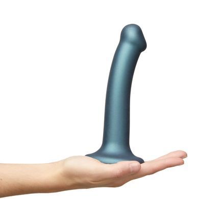 Гнучка насадка для страпона Strap-On-Me Mono Density Dildo Blue M, синя (діаметр 3,3 см) зображення