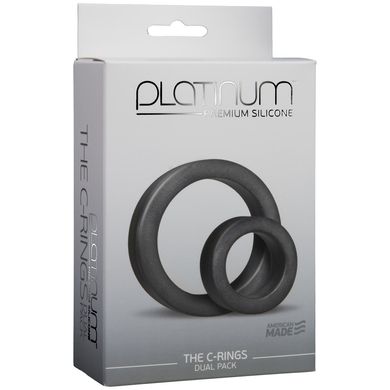 Набір ерекційних кілець Doc Johnson Platinum Premium Silicone The C-Rings Charcoal зображення