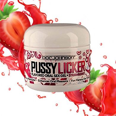 Смачний гель для кунілінгуса з охолоджуючим ефектом Doc Johnson Pussy Licker Strawberry, полуниця (56 мл) зображення