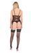 Корсет с пажами + трусики с ажурным декором и доступом Passion Ursula Corset black, размер S/M картинка 9