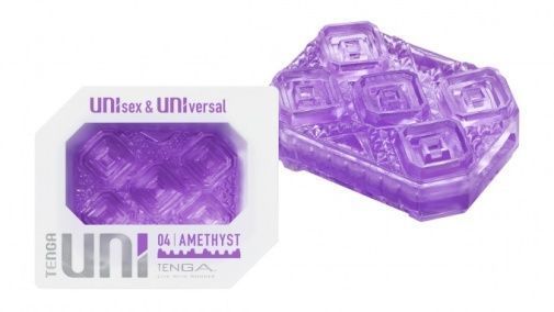 Міні-мастурбатор Tenga UNI Amethyst, аметистовий (з квадратними виступами) зображення