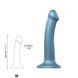 Гнучка насадка для страпона Strap-On-Me Mono Density Dildo Blue M, синя (діаметр 3,3 см) картинка 4